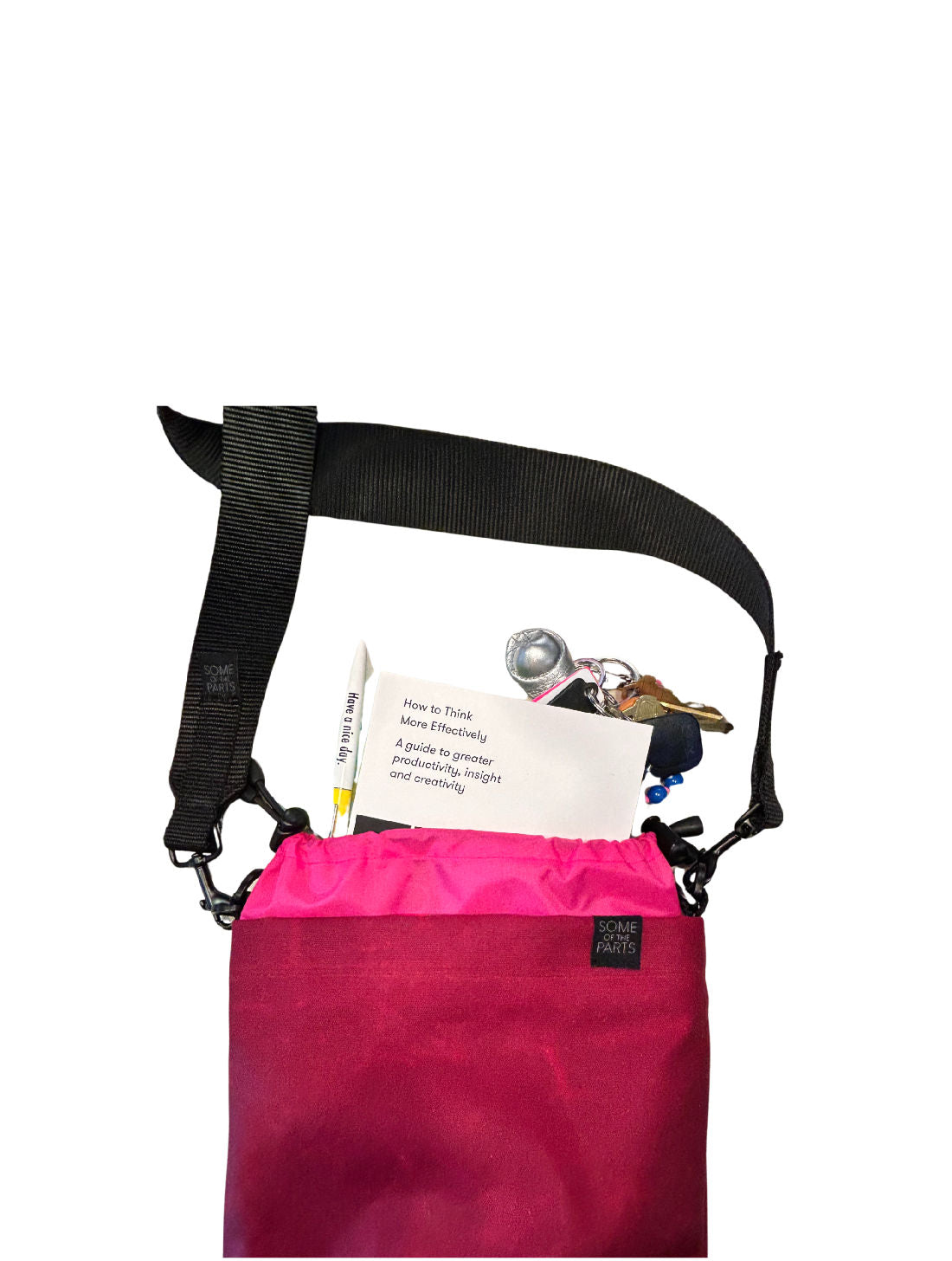 Burgundy & Pink Mini Bucket Bag