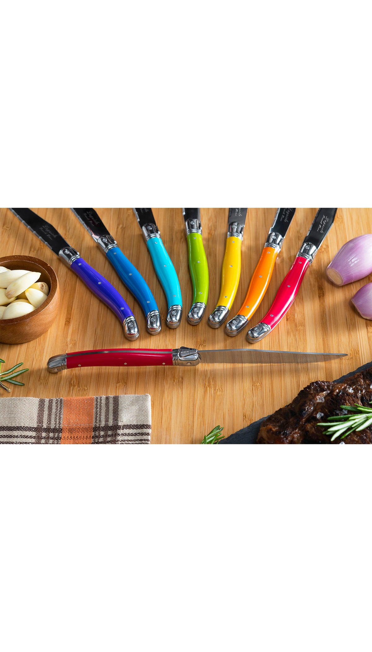 Laguiole Rainbow Steak Knife Set